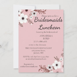 Elegant floral brudtärna lunchinbjudan inbjudningar