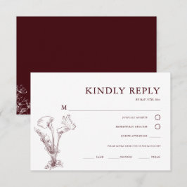 Elegant Floral Burgundy Wedding OSA Kort