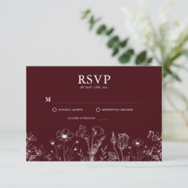 Elegant Floral Burgundy Wedding OSA Kort