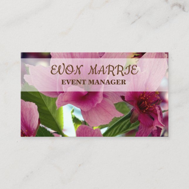 Elegant Floral Busines Card Visitkort (Framsida)