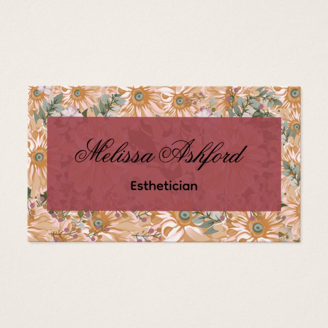 Elegant Floral Business Card  Visitkort (Framsidan)