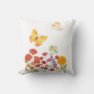 Elegant Floral & Butterfly Cushion – Beautiful Flo Kudde