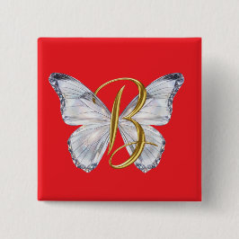 Elegant Floral Butterfly Letter B - Artistic Monog Knapp