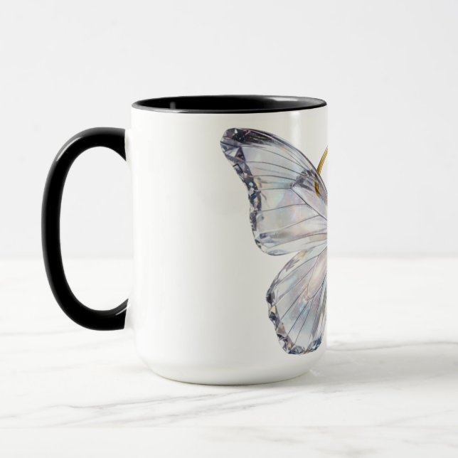 Elegant Floral Butterfly Letter B - Artistic Monog Mugg (Vänster)