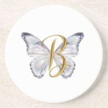 Elegant Floral Butterfly Letter B - Artistic Monog