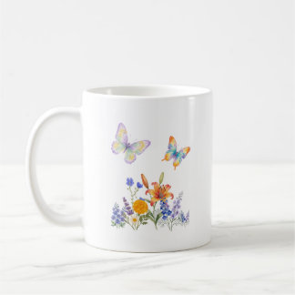 Elegant Floral & Butterfly Mug – Delicate Flowers Kaffemugg