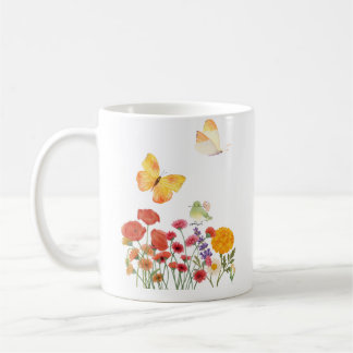 Elegant Floral & Butterfly Mug – Delicate Flowers Kaffemugg