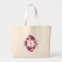 Elegant Floral Butterfly Tote Bag Jumbo Tygkasse