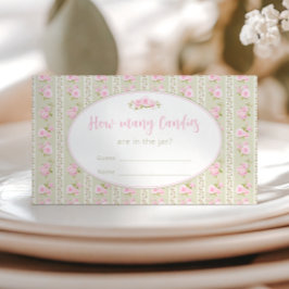 Elegant Floral Candy Jar Baby Shower Game Card Tilläggskort