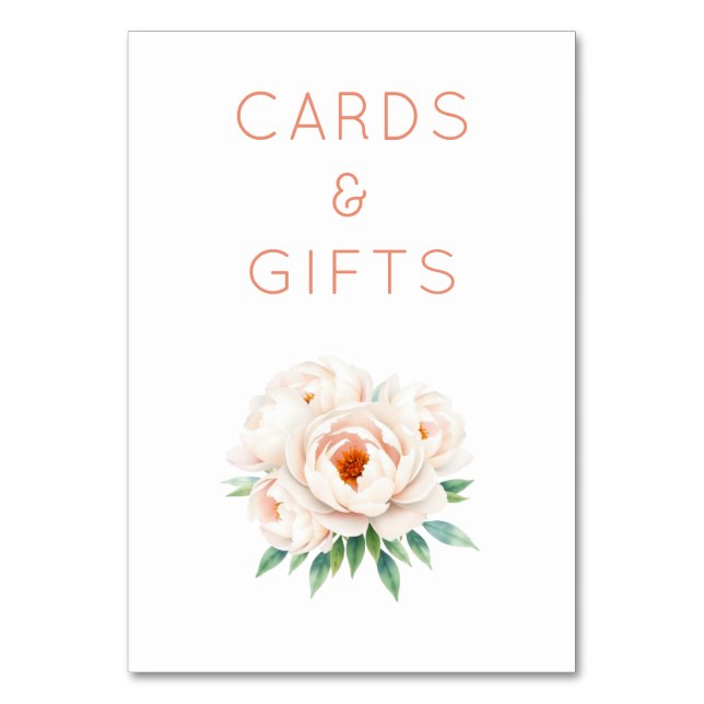 Elegant Floral Cards & Gifts Bordsnummer (Framsidan)
