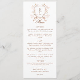Elegant Floral Crest Monogram Wedding  Meny