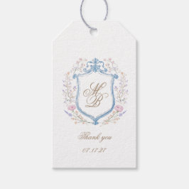 Elegant Floral Crest Wedding Presentetikett