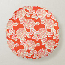 Elegant Floral Cushion with Vintage Charm Rund Kudde