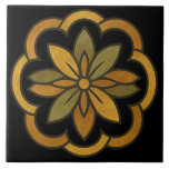 Elegant Floral Decor Kakelplatta<br><div class="desc">Enhance your home with this elegant floral decor ceramic tile, a customizable accent designed to add graceful charm and visual sophistication to any room. Featuring a symmetrical floral-inspired geometric pattern in soft taupe, grey, and charcoal, this high-resolution tile blends natural earth tones with a refined stained-glass effect. Transparent gaps within...</div>