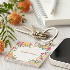 Elegant floral dubbelnamn bröllopsfest inbjudan