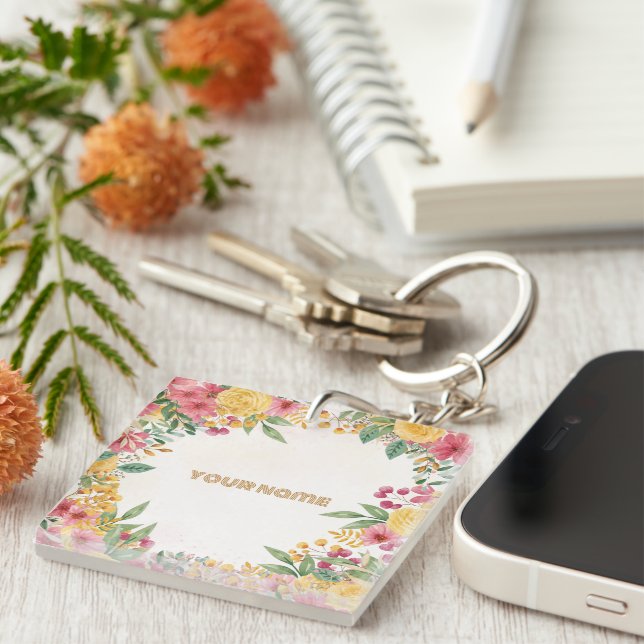 Elegant floral dubbelnamn bröllopsfest inbjudan (Högra Framsidan)