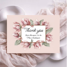 Elegant  Floral Dusty Rose Blush Tack Kort