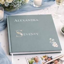 Elegant Floral Dusty Sage 70th Birthday Silver