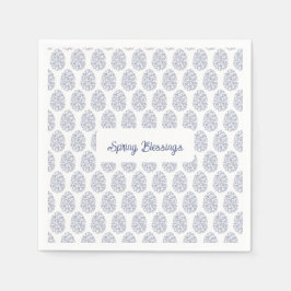 Elegant Floral Easter Egg Napkins  Spring Blessing Pappersservett