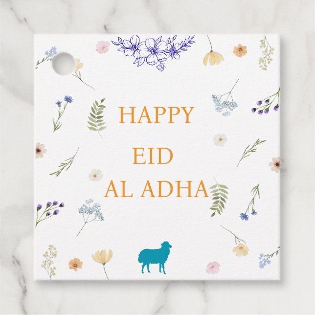 Elegant Floral Eid al-Adha  Gåvor Etiketter (Framsida)