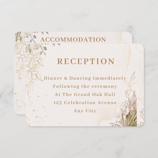 Elegant Floral Enclosure Card  Tilläggskort (Fram/baksida)