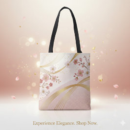 Elegant Floral Energy Flow Full-Print Tote Bag Tygkasse