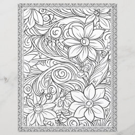 Elegant floral färgsida Scrapbookpapper