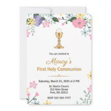 Elegant Floral First Holy Communion Photo 