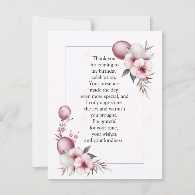 Elegant Floral Frame Tack Kort (Framsida)