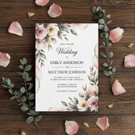 Elegant Floral Frame Wedding Invitation Inbjudningar