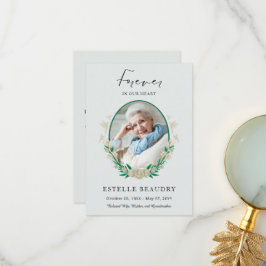 Elegant Floral Funeral Celebration of life Photo Tack Kort