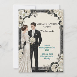 Elegant Floral Garden Custom Wedding Invitation Inbjudningar