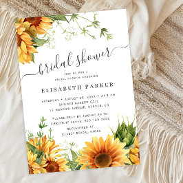 Elegant floral garden white bridal shower inbjudningar
