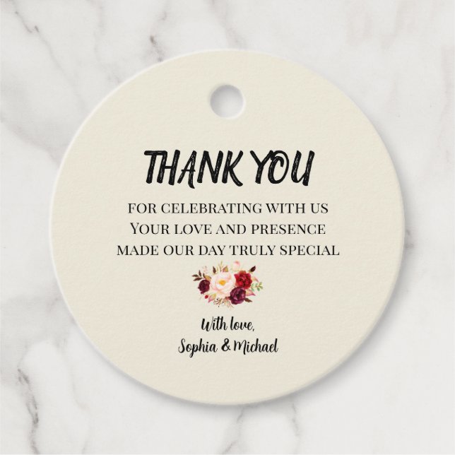 Elegant Floral Gåvor Etiketter (Framsida)