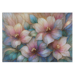 Elegant Floral Glass Cutting Board
