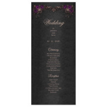 Elegant floral Gothic Halloween Wedding Program