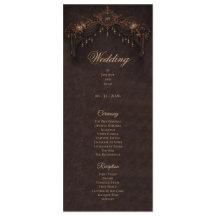 Elegant floral Gothic Halloween Wedding Program