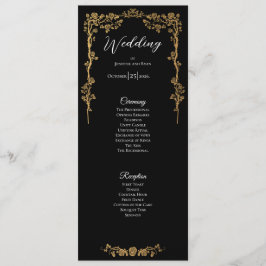 Elegant floral Gothic Wedding Program