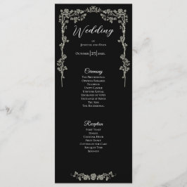 Elegant floral Gothic Wedding Program