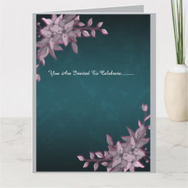 Elegant Floral Graduation Folded Invitation Kort