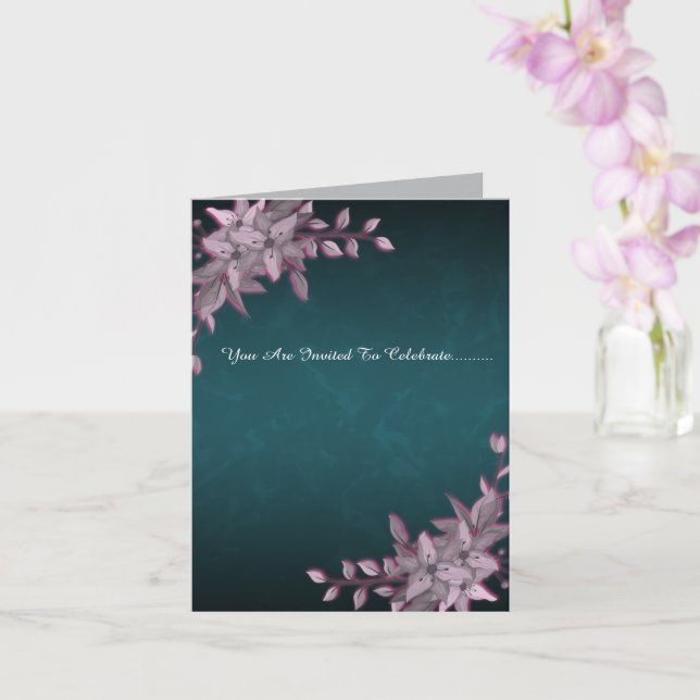 Elegant Floral Graduation Folded Invitation Kort (Orkide)