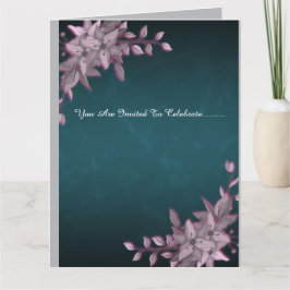 Elegant Floral Graduation Folded Invitation Kort