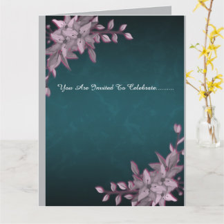 Elegant Floral Graduation Folded Invitation Kort
