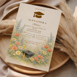 Elegant Floral Graduation Party Celebration Inbjudningar