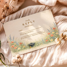 Elegant Floral Graduation Party Celebration OSA Kort