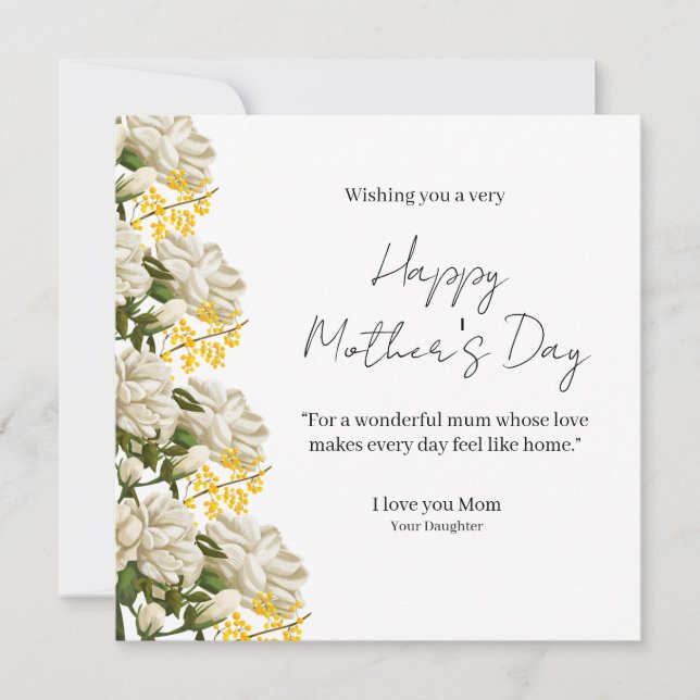 Elegant Floral Happy Mother’s Day Card  (Framsida)