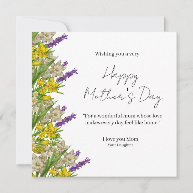 Elegant Floral Happy Mother’s Day Card  (Framsida)