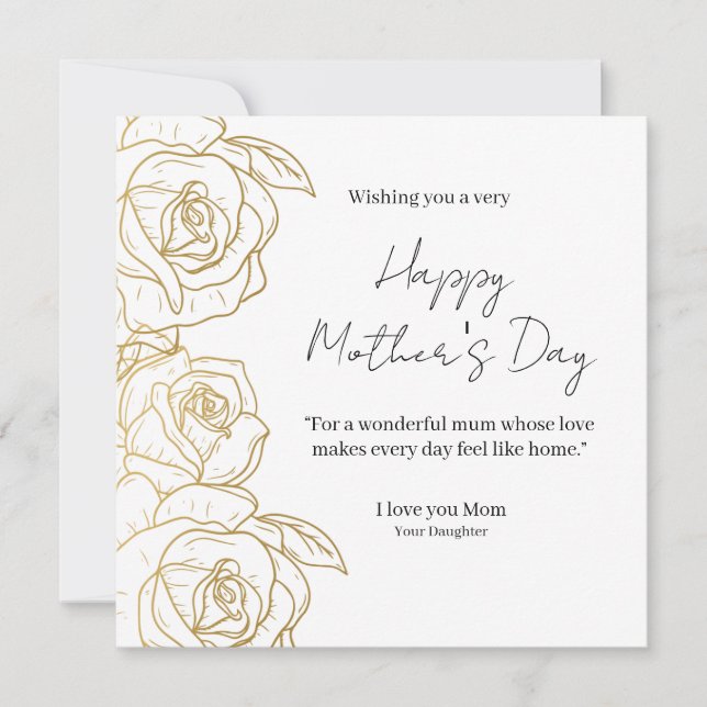 Elegant Floral Happy Mother’s Day Card  (Framsida)