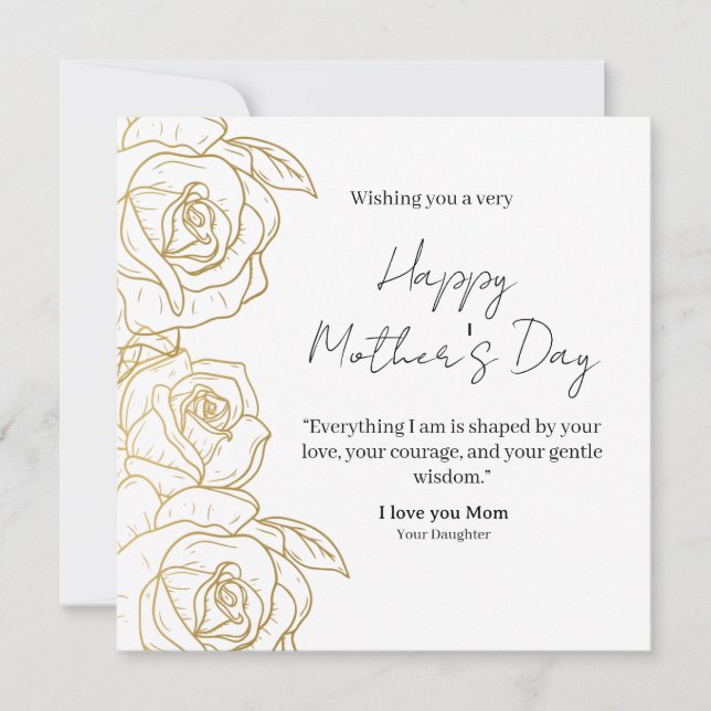 Elegant Floral Happy Mother’s Day Card  (Framsida)