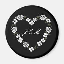 Elegant Floral Heart Wedding Magnet -SVD Favor
